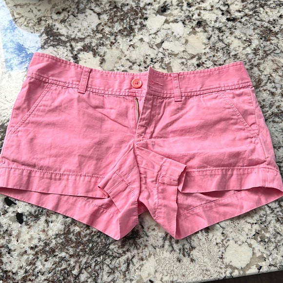 Shorts Lilly Pulitzer 'Capri Pink Yacht Sea' - Taille 2, Coton Jacquard, Occasion Très Bon état